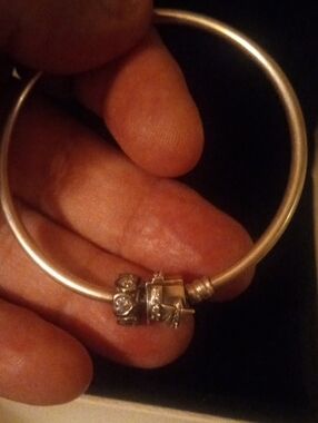 Retired Pandora Bracelet Andcrystal Heart Spacer   Sterling Silver